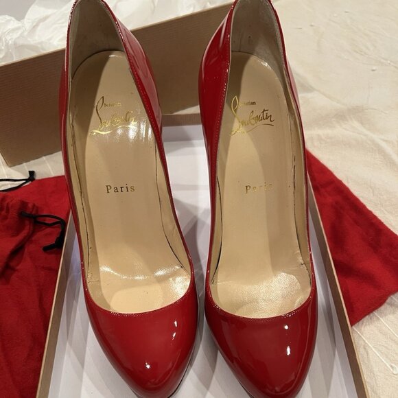 Christian Louboutin Shoes - Christian Louboutin Red Patent calf Leather Stiletto Pump Heels